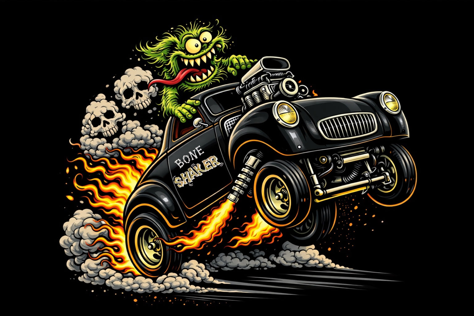Custom car merchandise graphic